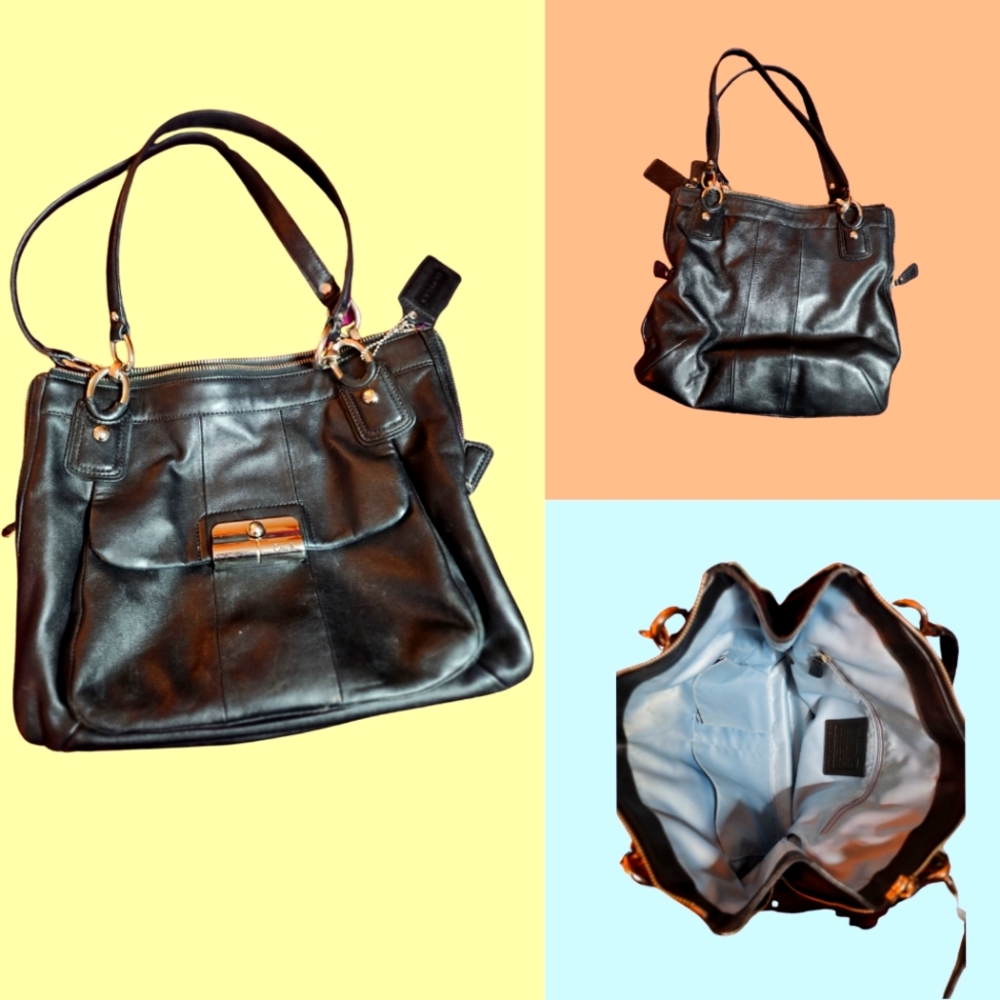 Black Leather Authentic Coach Purse